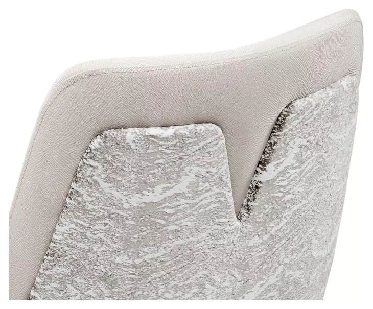 Carmela Shimmer Ivory and Almond Dining Arm Chair