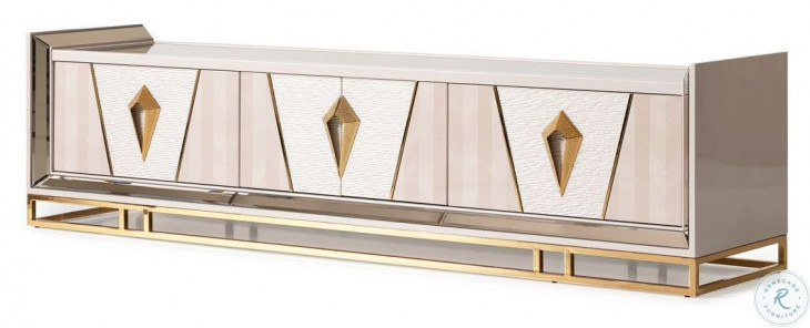 Carmela Shimmer Ivory And Gleaming Gold Media Cabinet From Aico ...