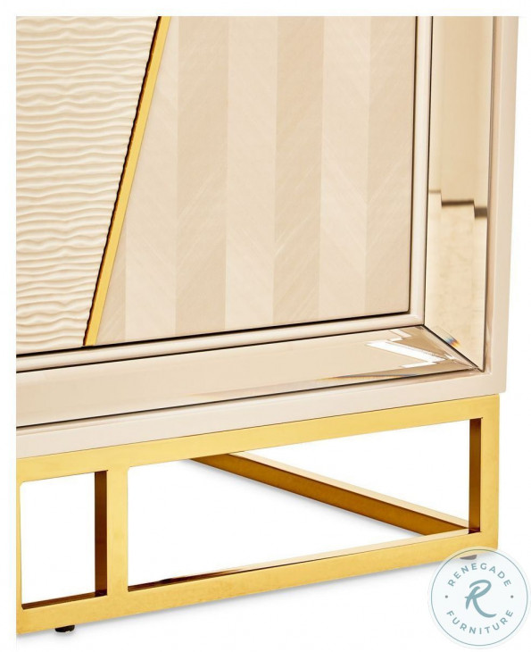 Monaco Elegance Shimmer Ivory Console Table with 1 Drawer