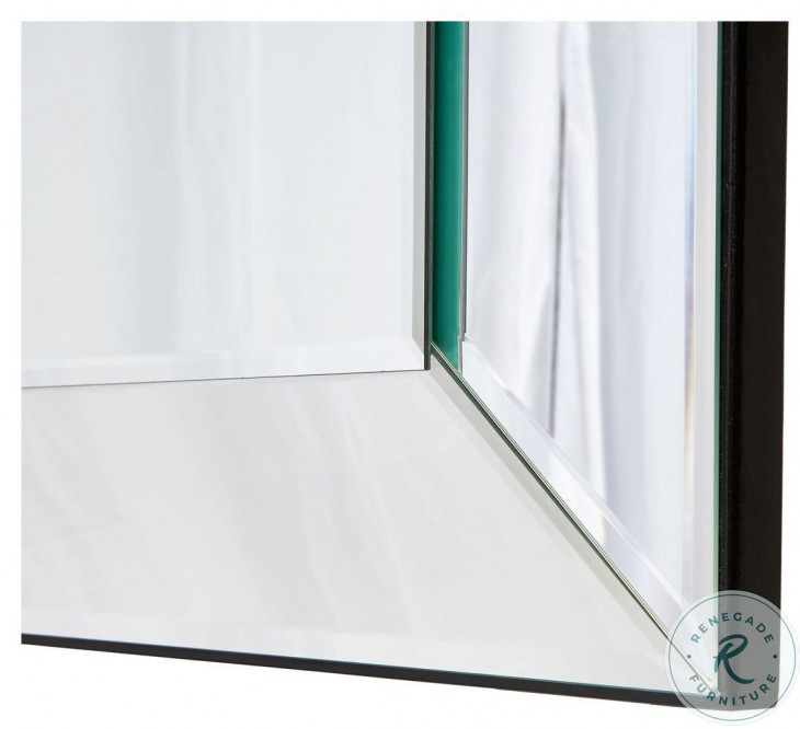 Monaco Elegance Glossy Charcoal Sand Rectangle Wall Mirror