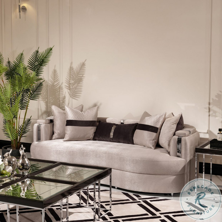 Monaco Elegance Zinc and Silver 85" Sofa