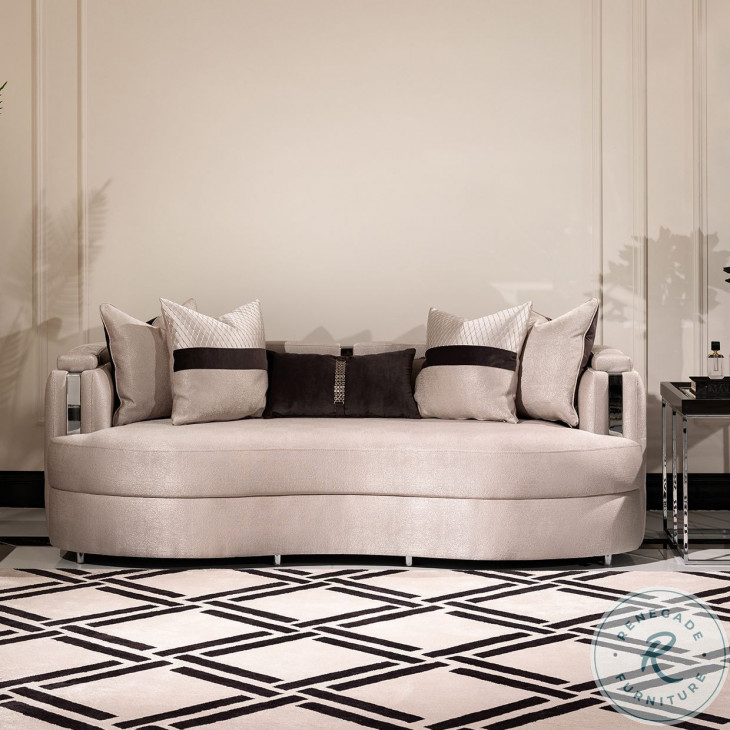 Monaco Elegance Zinc and Silver 85" Sofa