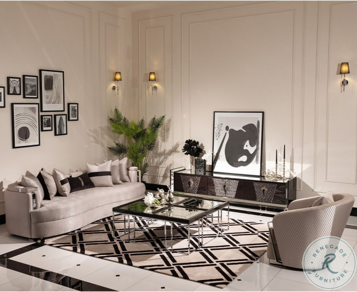 Monaco Elegance Zinc and Silver Mansion 102" Sofa