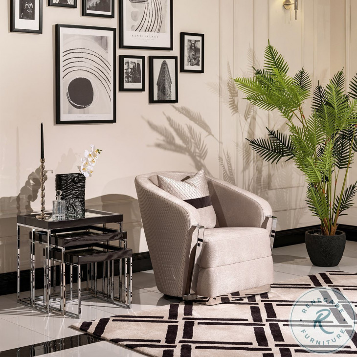 Monaco Elegance Silver and Zinc Accent Chair