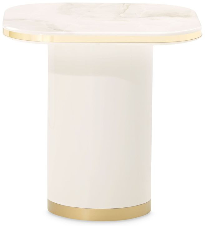 Gineverra Ivory Gold Square End Table