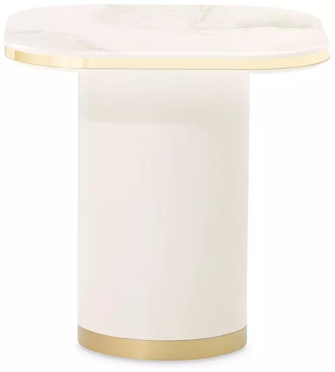 Gineverra Ivory Gold Square End Table
