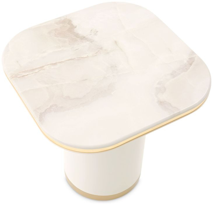 Gineverra Ivory and Gold Rectangular Occassional Table Set