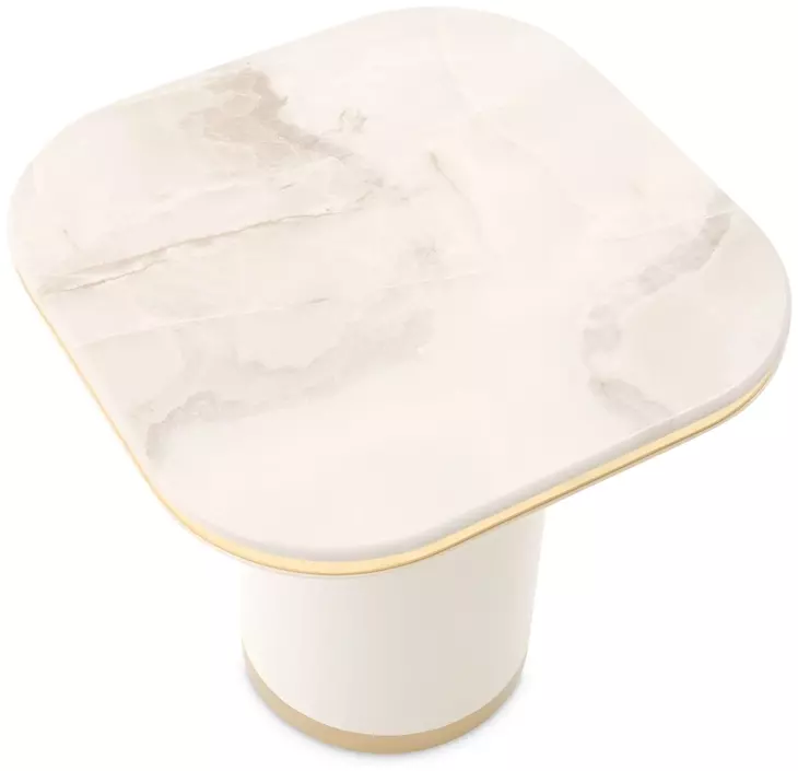 Gineverra Ivory Gold Round Occassional Table Set