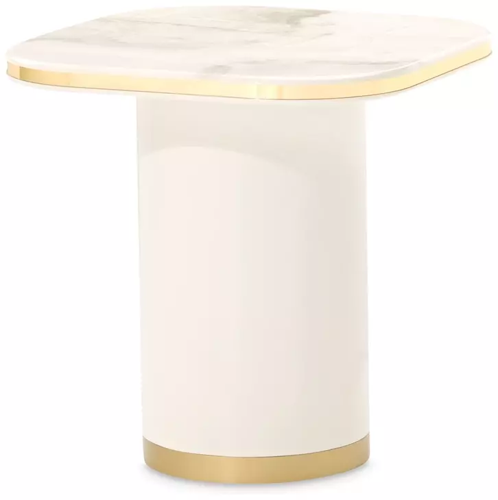 Gineverra Ivory Gold Square End Table