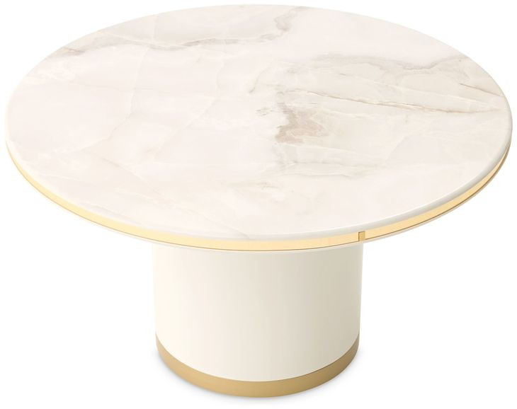 Gineverra Ivory Gold Round Cocktail Table