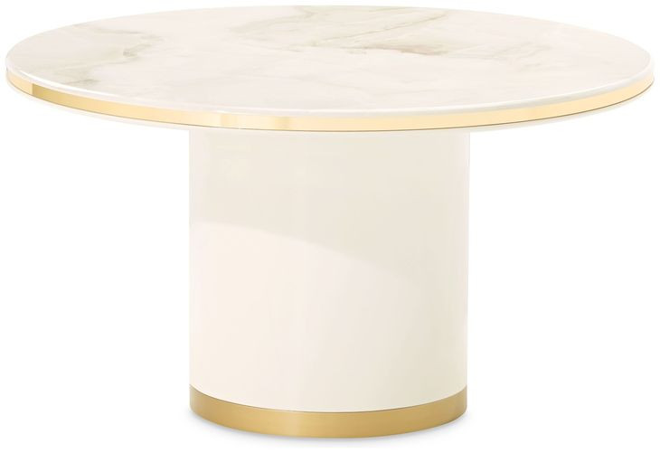 Gineverra Ivory Gold Round Cocktail Table