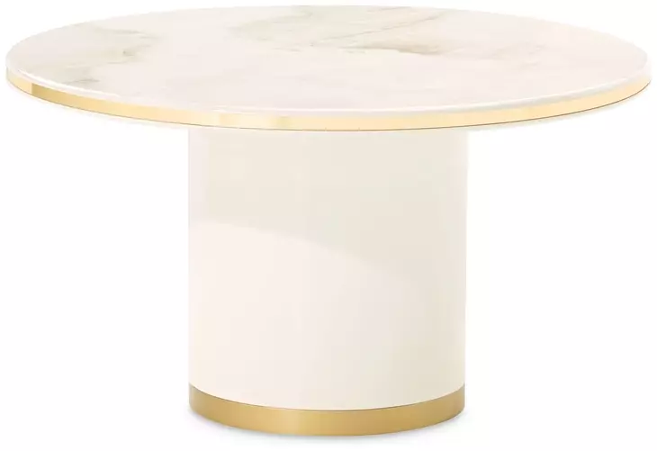 Gineverra Ivory Gold Round Cocktail Table