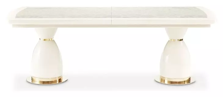Lisbon Silken Matte Cream 113" Extendable Rectangular Dining Table