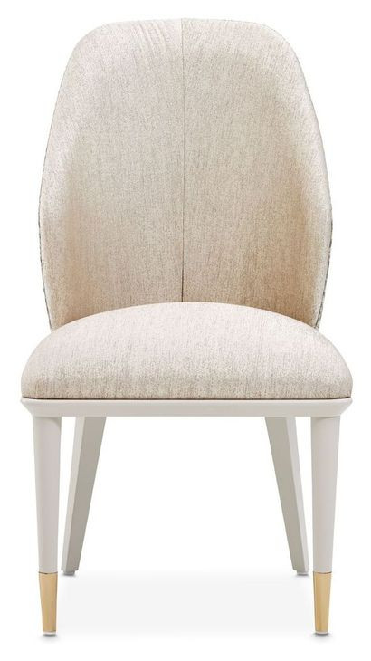 Barcelona Elegance Silken Matte Cream and Opal Dining Side Chair