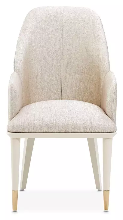 Lisbon Silken Matte Cream and Opal Dining Arm Chair