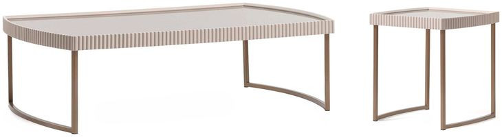 Lisbon Silken Cream and Bronze Occasional Table Set