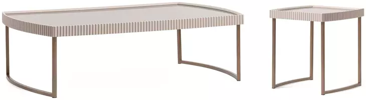 Lisbon Silken Cream and Bronze Occasional Table Set