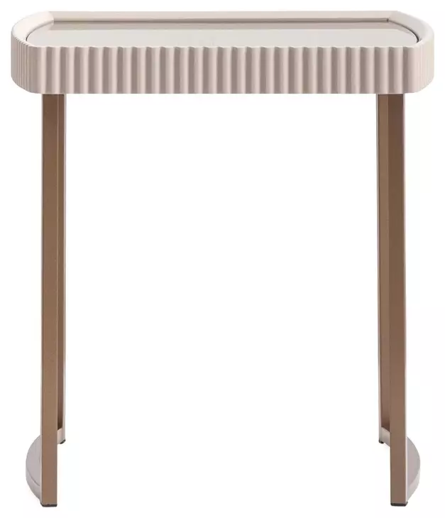 Lisbon Silken Cream and Bronze Square Side Table