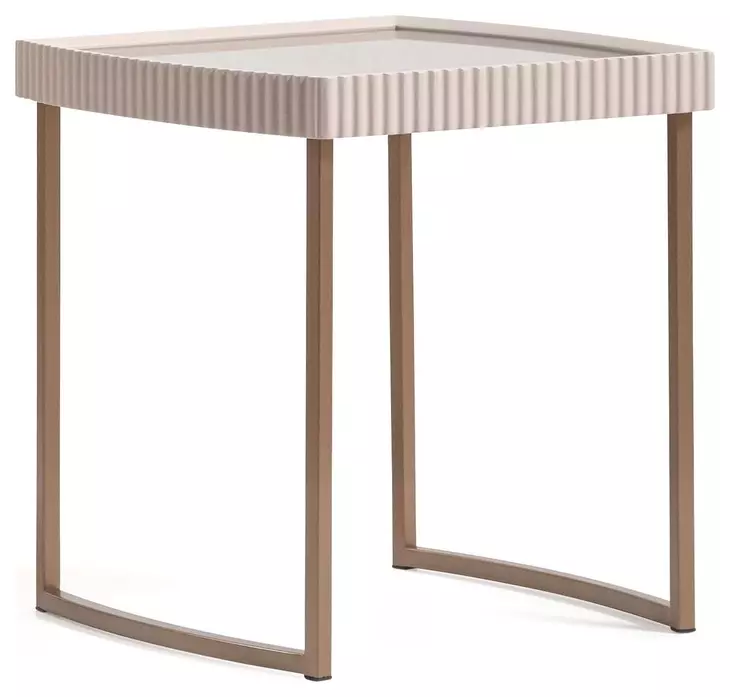 Lisbon Silken Cream and Bronze Square Side Table