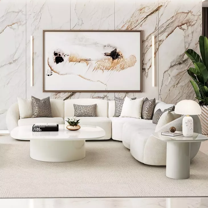 Le Montreaux Cloud White 6 Piece 126" Modular Sectional