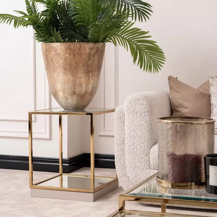 Savannah Breeze Bright Gold Square End Table