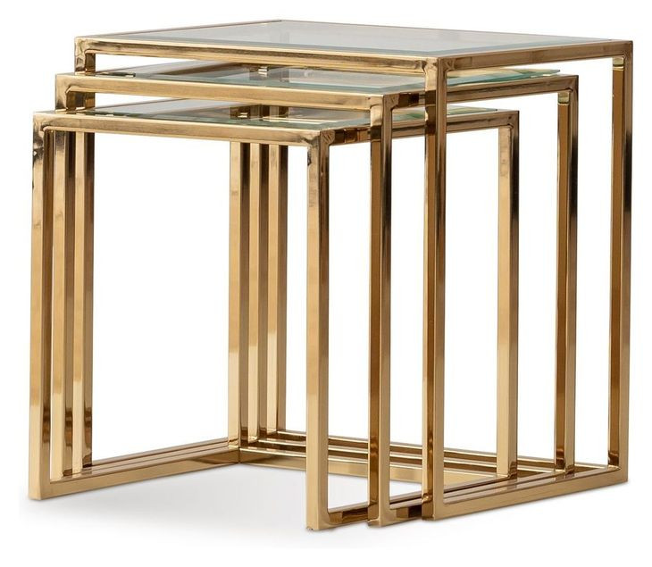 Summerlin Bright Gold Nesting Tables Set of 3