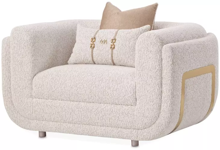 Savannah Breeze Cashmere Upholstered Matching Accent Chair with Pillow
