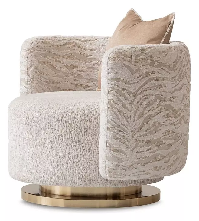 Savannah Breeze Gold and Cashmere Swivel Chair