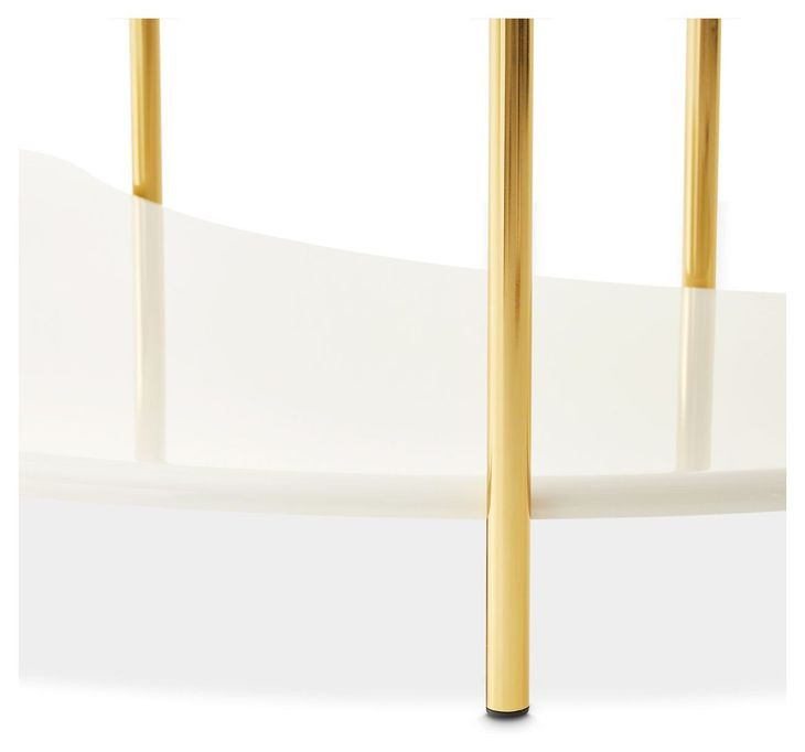 Sassani Pearl White and Gold Free Form Cocktail Table