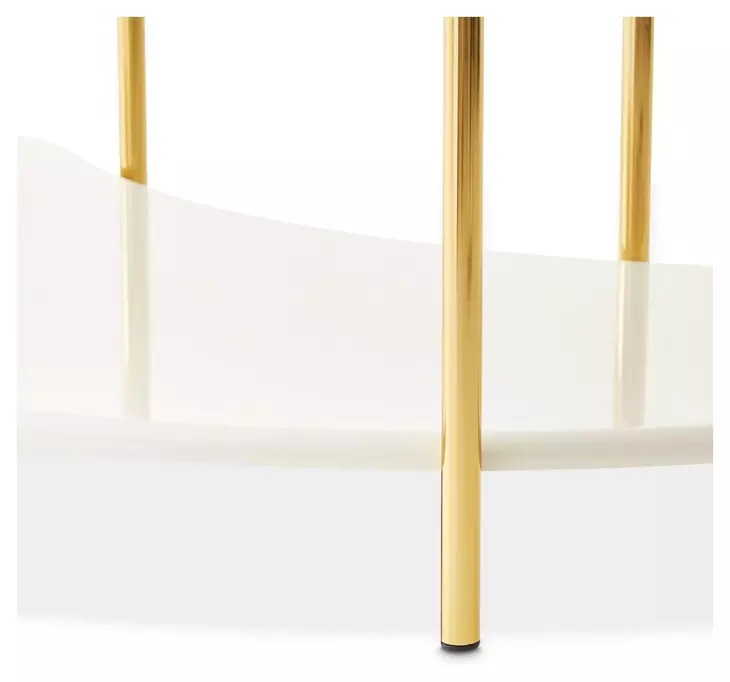 Sassani Pearl White and Gold Free Form Cocktail Table