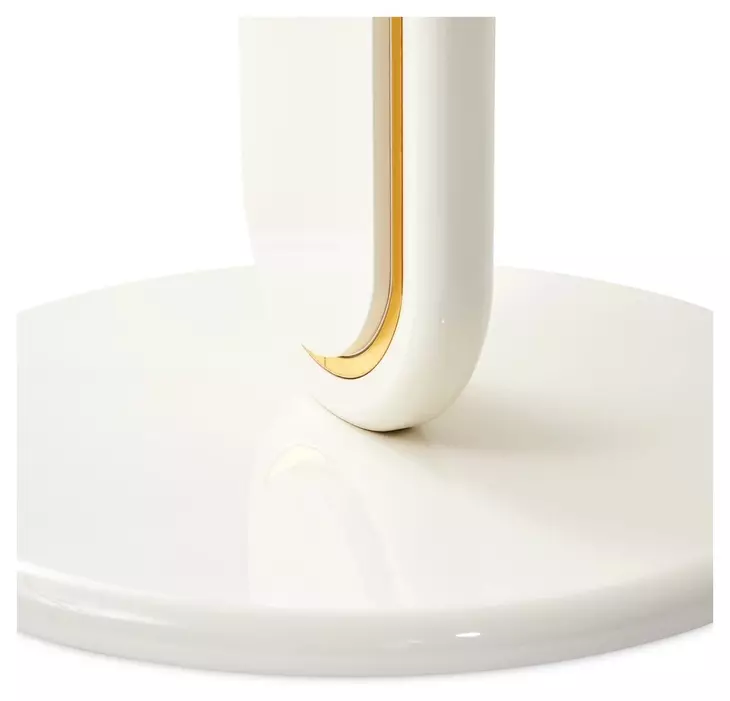 Sassani Pearl White and Gold Round End Table