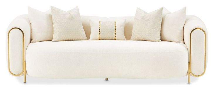 Sassani Crepe and Gold 100" Sofa
