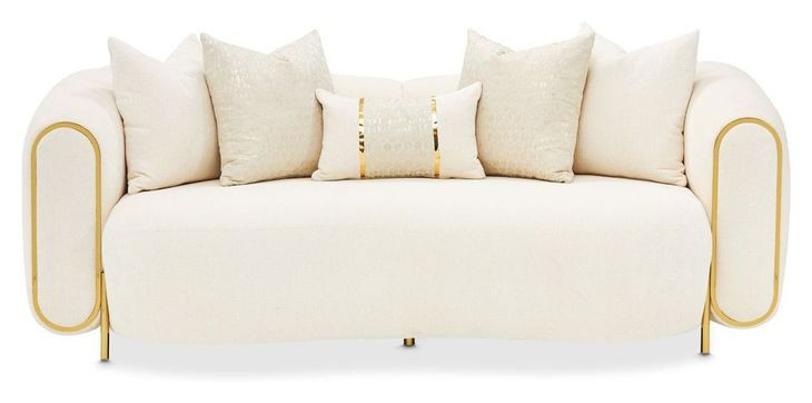 Sassani Crepe and Gold 88" Loveseat