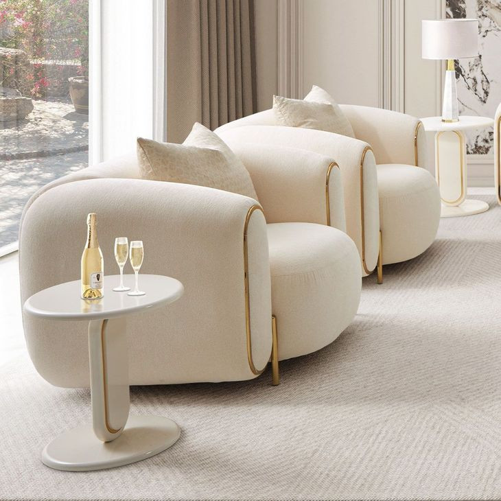 Sassani Gold and Crepe Accent Chair