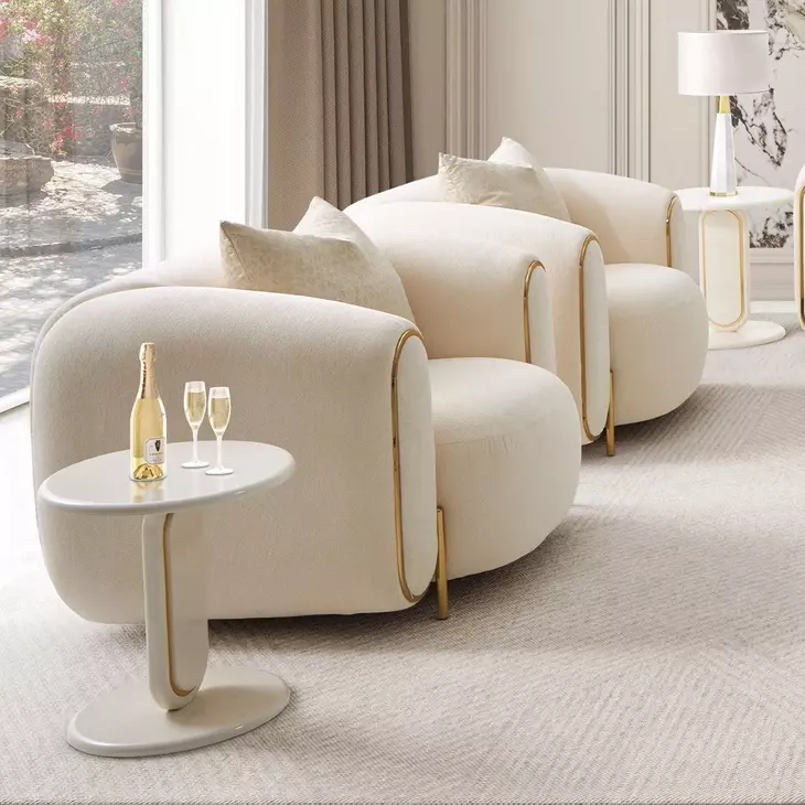 Sassani Gold and Crepe Accent Chair