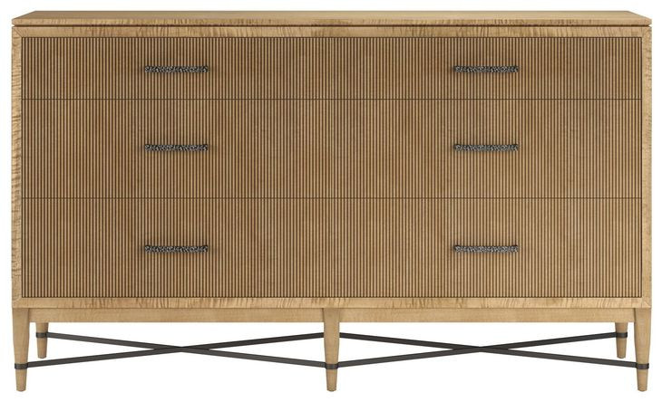 Loft Brown 6 Drawer Reeded Dresser