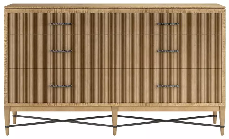 Loft Brown 6 Drawer Reeded Dresser