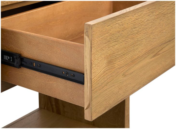 Ripley Rustic Caramel and Dark Bronze Rectangular End Table