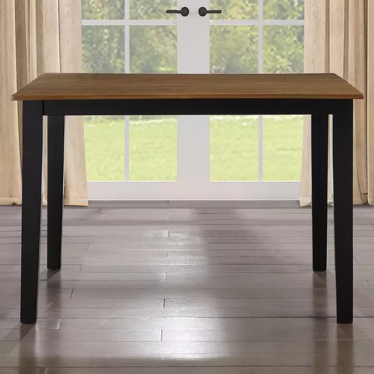Joplin Black and Brown 54" Extendable Square Counter Height Dining Table