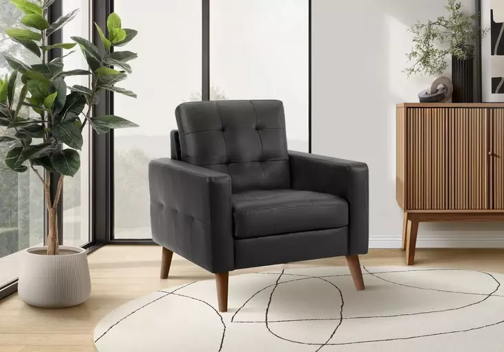 8J11A95 Black Upholstered Accent Chair