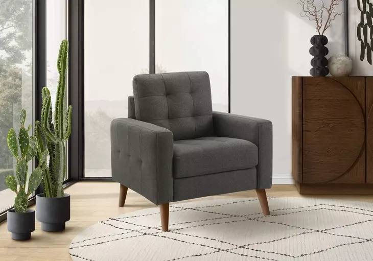 8J11L17 Dark Gray Upholstered Accent Chair