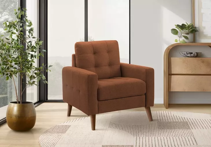 8J11L44 Rust Upholstered Accent Chair