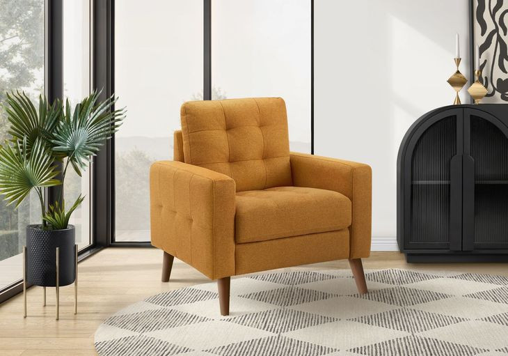 8J11L68 Orange Upholstered Accent Chair