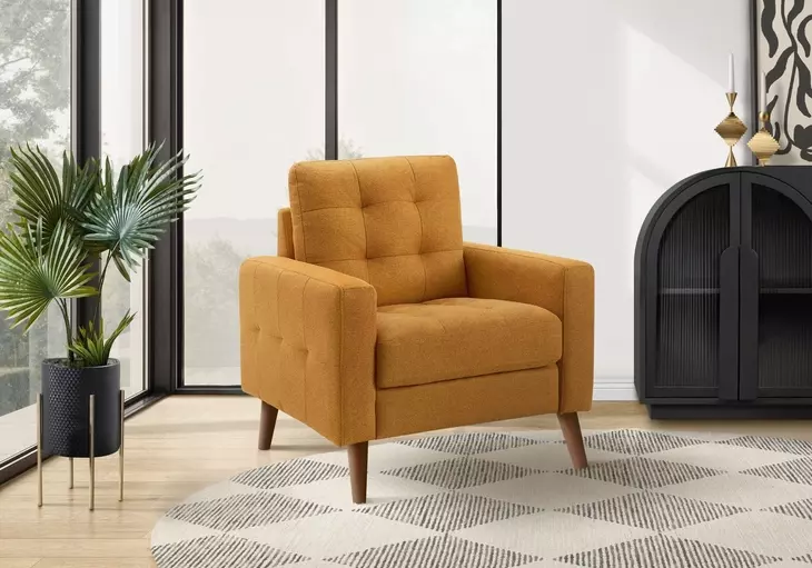 8J11L68 Orange Upholstered Accent Chair