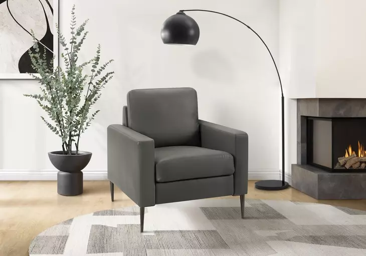 8J31A02 Dark Gray Upholstered Accent Chair