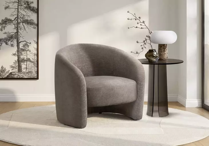 8025 Light Brown Upholstered Accent Chair