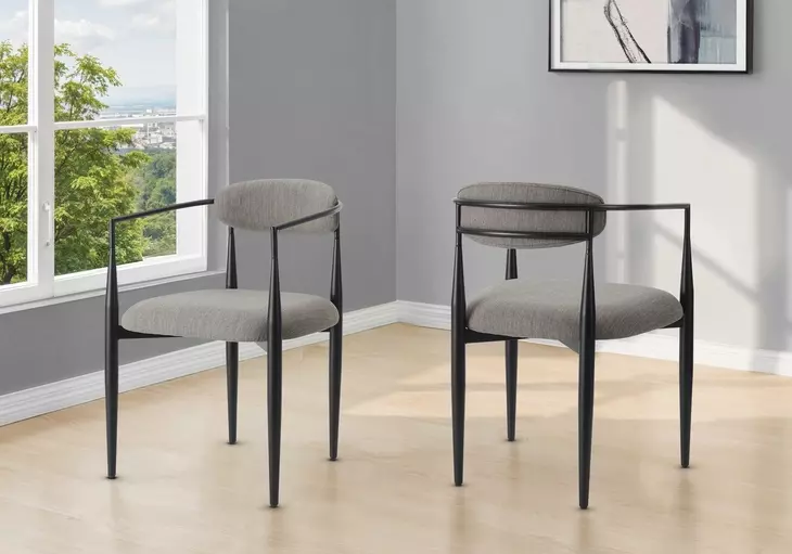 1228 Gray Upholstered Dining Chair Set of 2