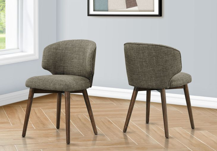 1366 Brown Upholstered Dining Chair Set of 2