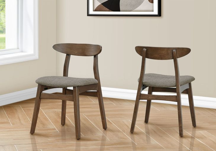1368 Brown Upholstered Dining Chair Set of 2