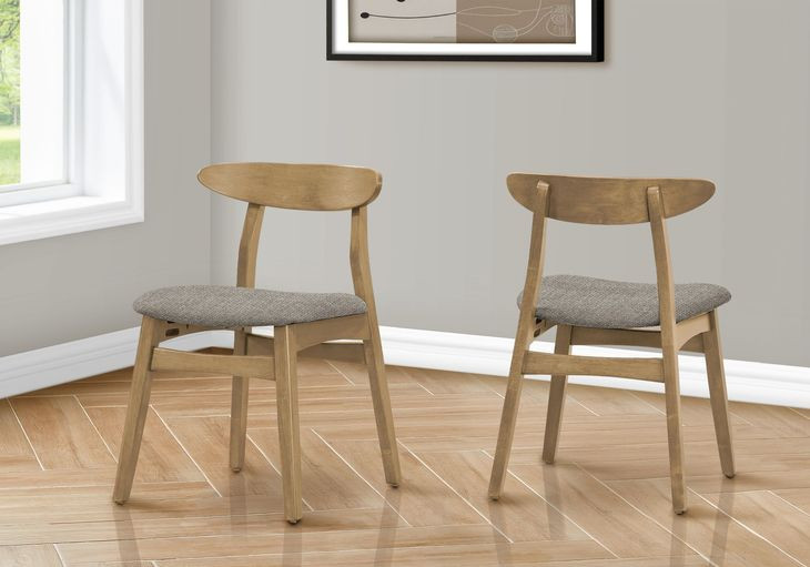 1385 Brown Upholstered Dining Chair Set of 2